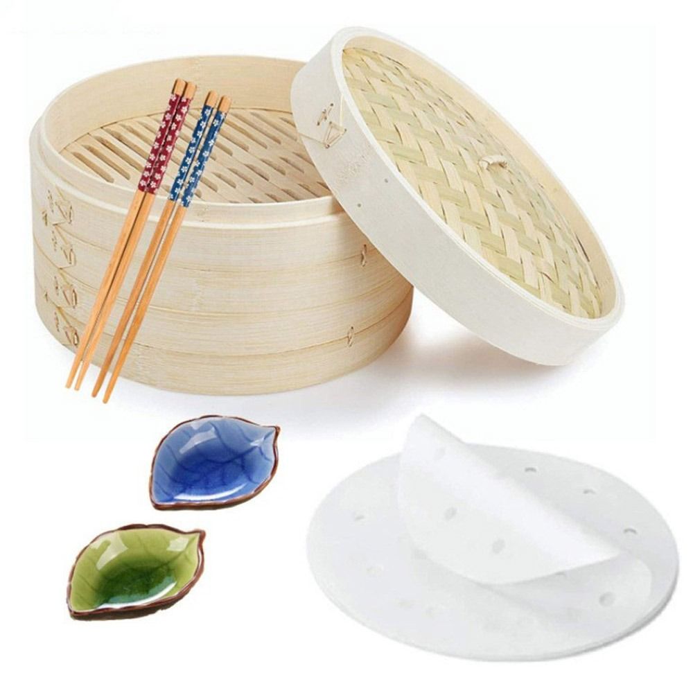 Vaporiera Cinese in Bambù con  - Dumpling Press Set recensione e prezzo