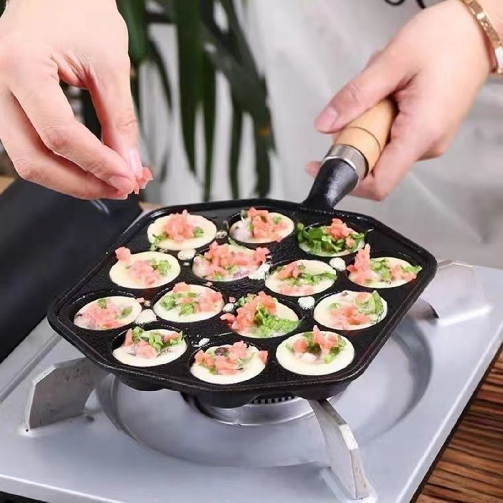 14 fori Takoyaki Pan antiadere - Egg Waffle Pan recensione e prezzo
